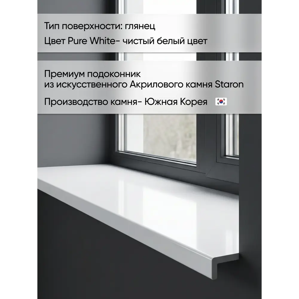 Подоконник пластиковый Moeller с заглушкой 2000x200мм белый глянцевый в Новочебоксарске — изображение 4