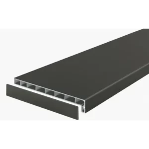 Подоконник пластиковый Moeller с заглушкой 1500x300мм чёрный clean-touch в Новочебоксарске