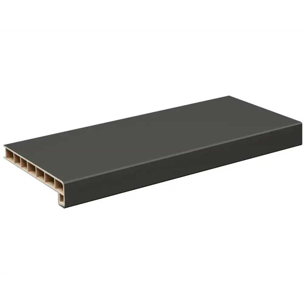 Подоконник пластиковый Moeller с заглушкой 2000x300мм серый clean-touch в Новочебоксарске — изображение 4