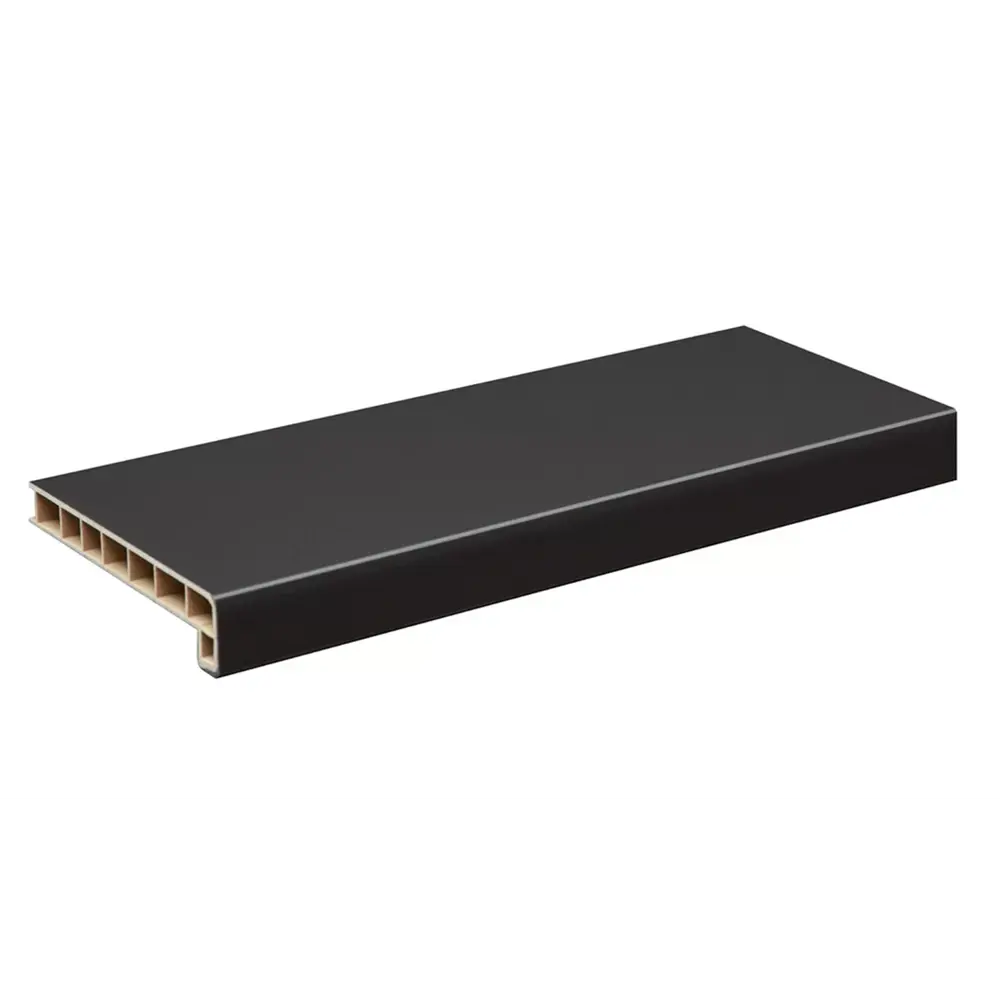 Подоконник пластиковый Moeller с заглушкой 1500x250мм черный clean-touch в Новочебоксарске — изображение 4